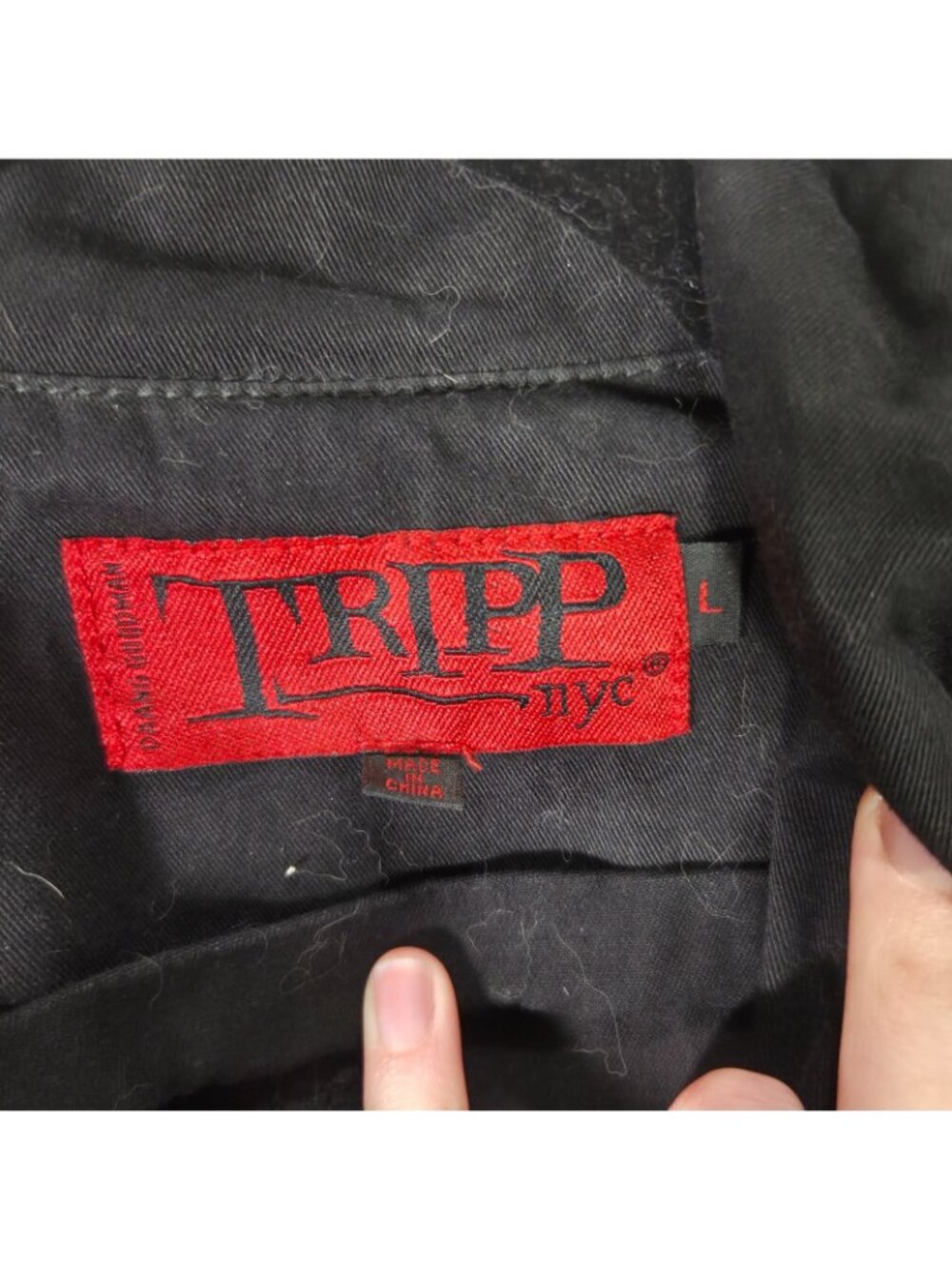 Vtg Y2K Tripp Nyc Trench Coat L 90s Goth Emo Punk Rave Bondage Grunge Western - Picture 7 of 8